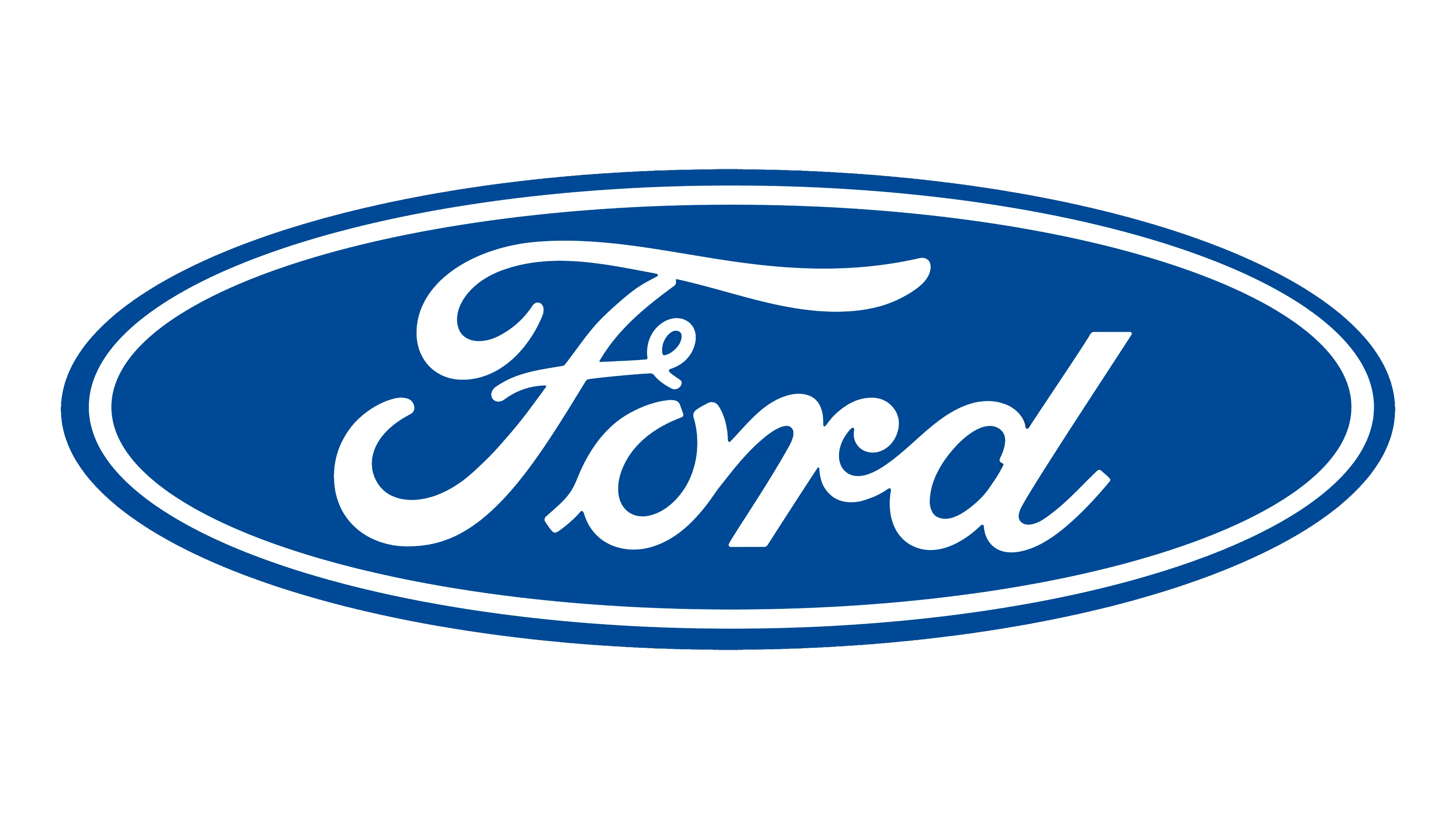 Ford logo with blue oval background.